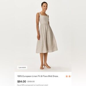 Quince Beige Linen Dress NWOT